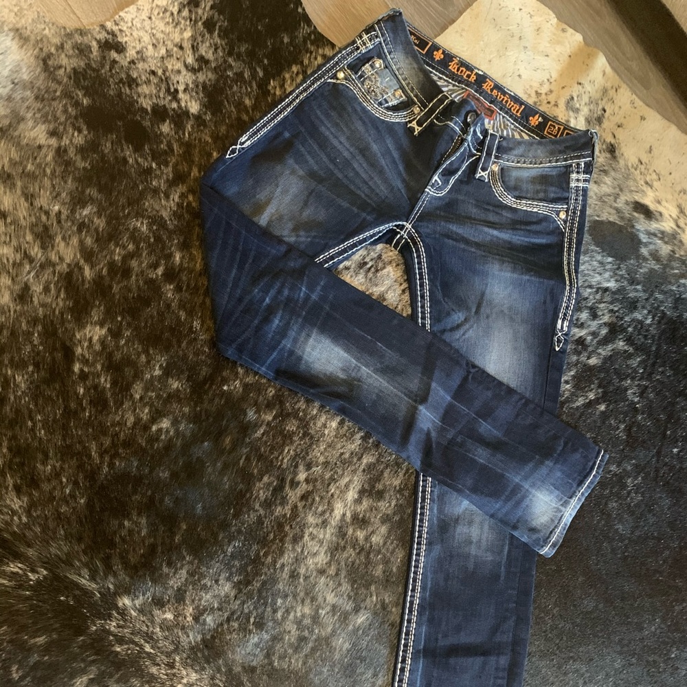 Womens Rock Revival Dark Jean
